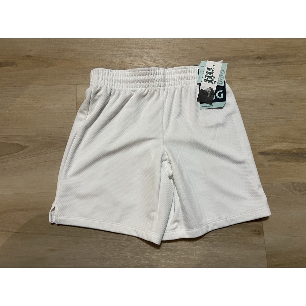 NWT Girls DSG Basketball Shorts White Size XS Youth Kids Unisex Drawstring